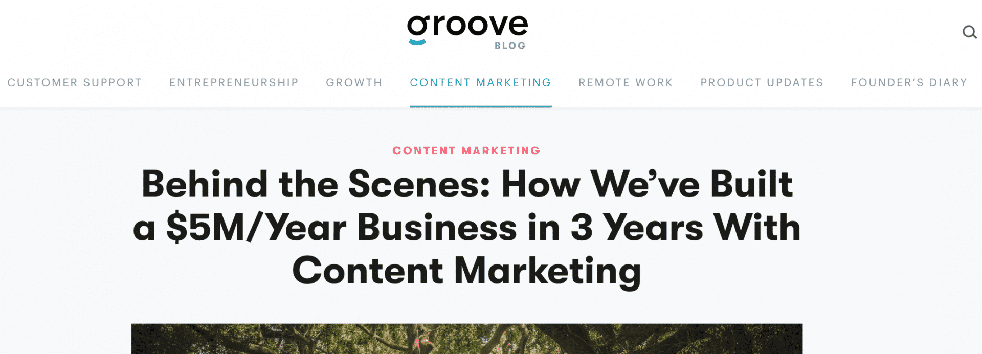 Groove's SaaS marketing through content